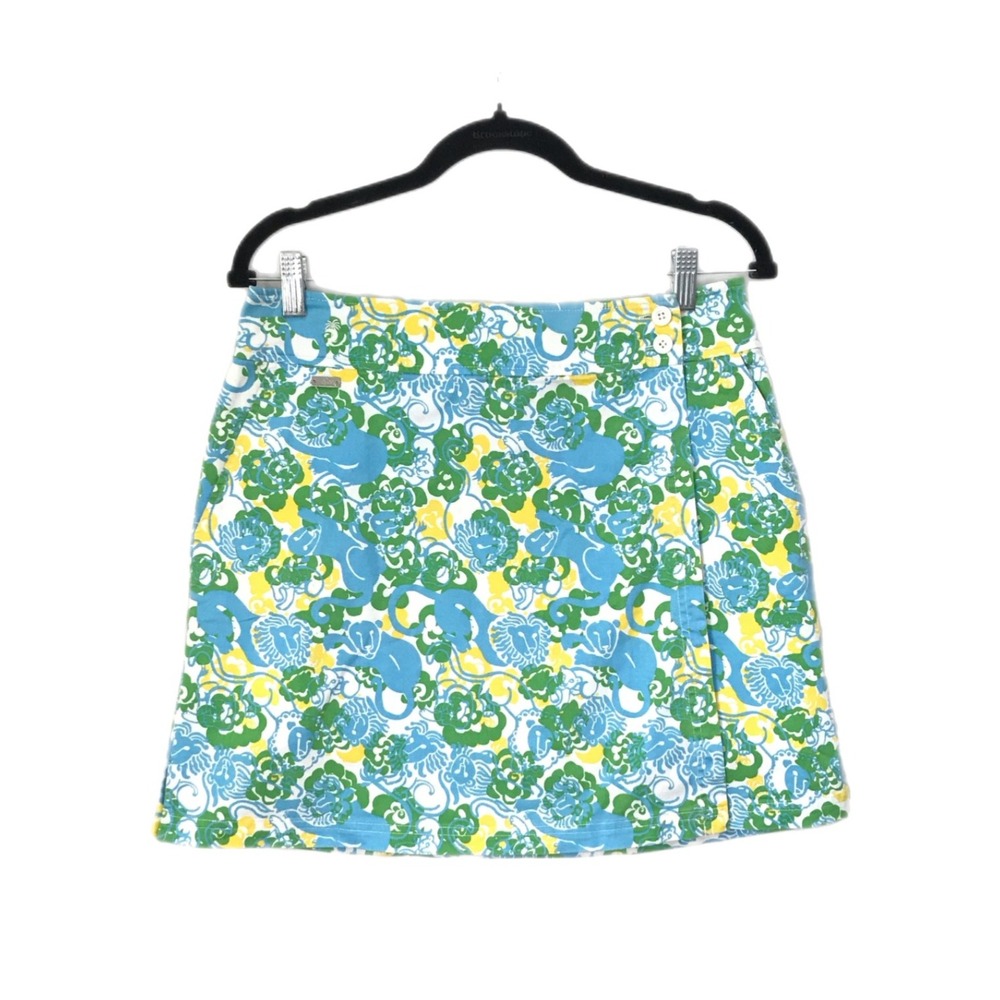 Lilly Pulitzer Lion Skort Skirt Size 6 Stretch Pockets Classic Preppy Colorful